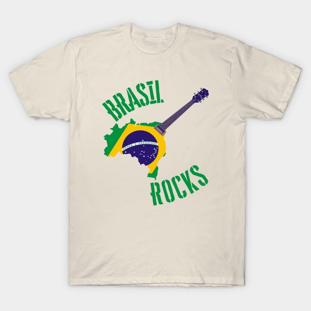 Brasil Rocks T-Shirt by MessageOnApparel